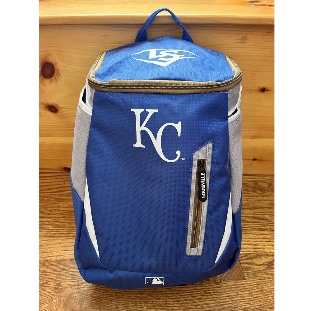 Louisville Slugger Kansas City Royals MLB Baseball Backpack Blue Grey Bag KC